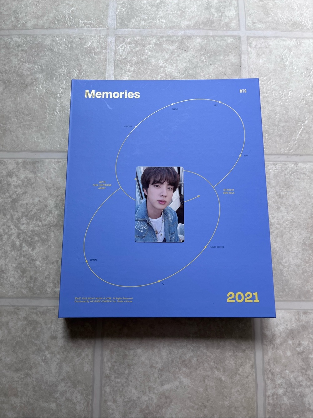 BTS Memories Of 2021 DVD Set With Jin Photo Card